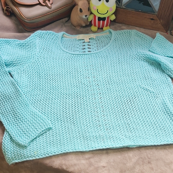 Paradise Shores Sweaters - Aqua L-O-O-S-E Knit Women's Sweater: Beautiful.